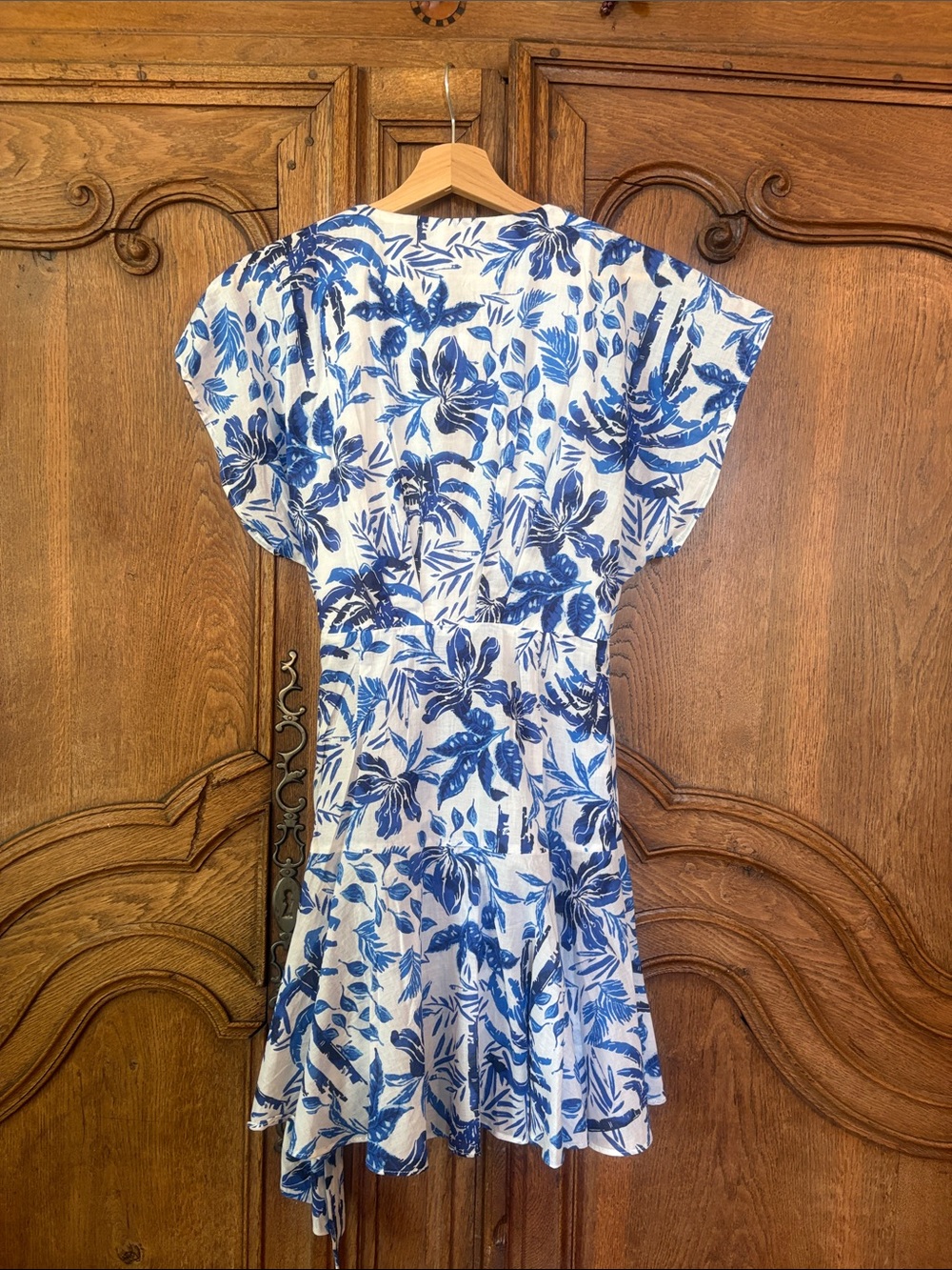 J. Marie The Hayden Eyelet Wrap Romper - White/Blue - Picture 13 of 16